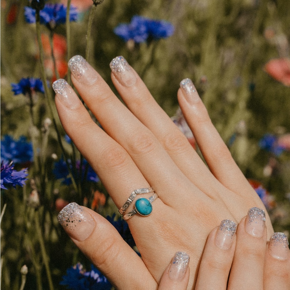 Sterling Silver and Turquoise Ring Set Size 10